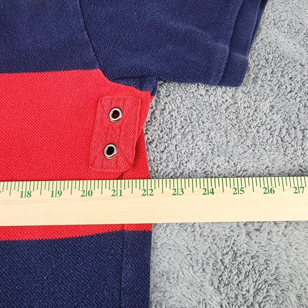 Polo Ralph Lauren Polo Shirt Mens XL Navy Striped Rugby Venting Pony 90s Vintage